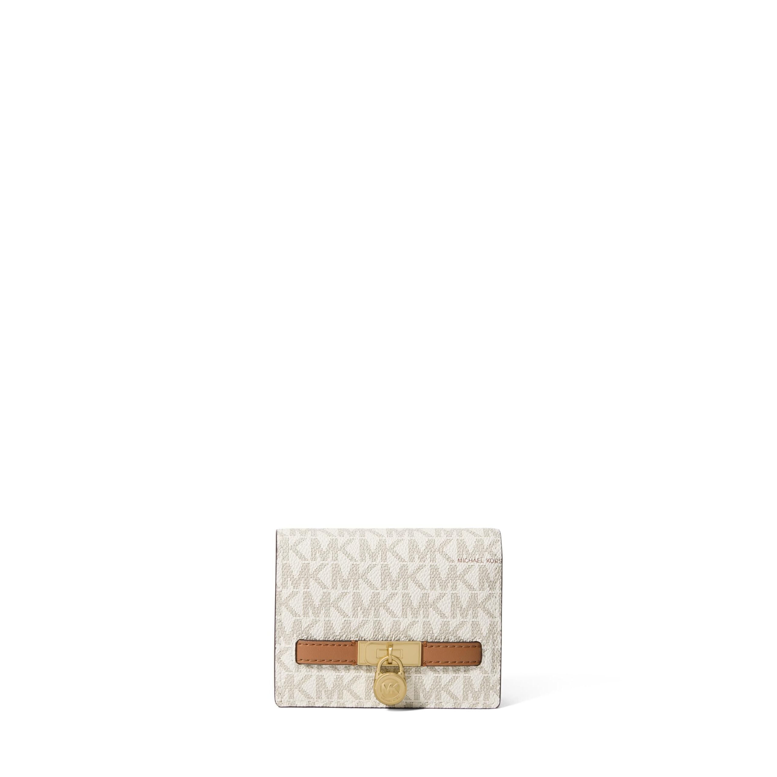 6096 Hamilton Small Compact Wallet, Gold-Tone Hardware/Mk Signature Coated